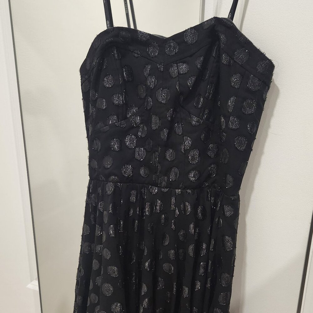 NWT GUESS Sweetheart Polka Dot Mini Dress - Sz 2 - Black